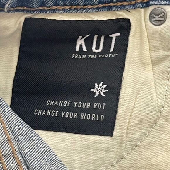 Kut From The Kloth Jane Distressed Raw Hem Blue High Rise Shorts Sz 00 - Picture 11 of 11